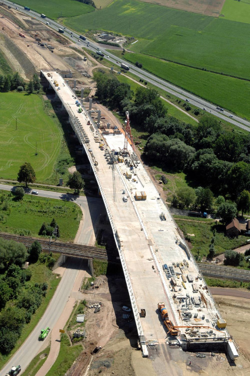 Sättelstädt aus der Vogelperspektive: Projekt Nordverlegung Hörselberge der Autobahn E40 / A4 bei Sätt