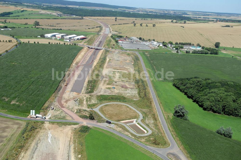 Luftaufnahme Sättelstädt - Projekt Nordverlegung Hörselberge der Autobahn E40 / A4 bei Sätt