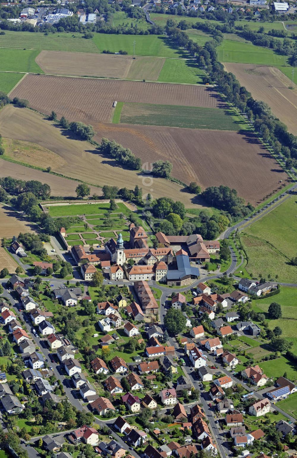 Fulda von oben - Propstei Johannesberg