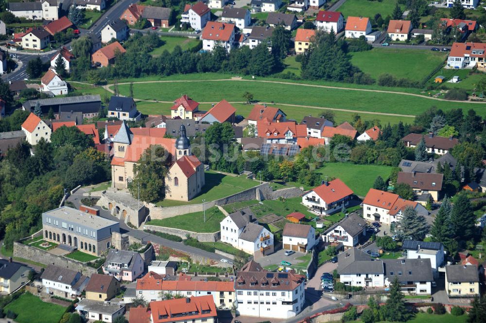 Fulda aus der Vogelperspektive: Propstei St. Peter auf dem Petersberg in Fulda in Hessen