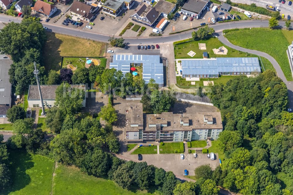 Luftbild Bönen - Provisorische Container der Kindertagesstätte Rappelzappel an der Poststraße in Bönen im Bundesland Nordrhein-Westfalen, Deutschland