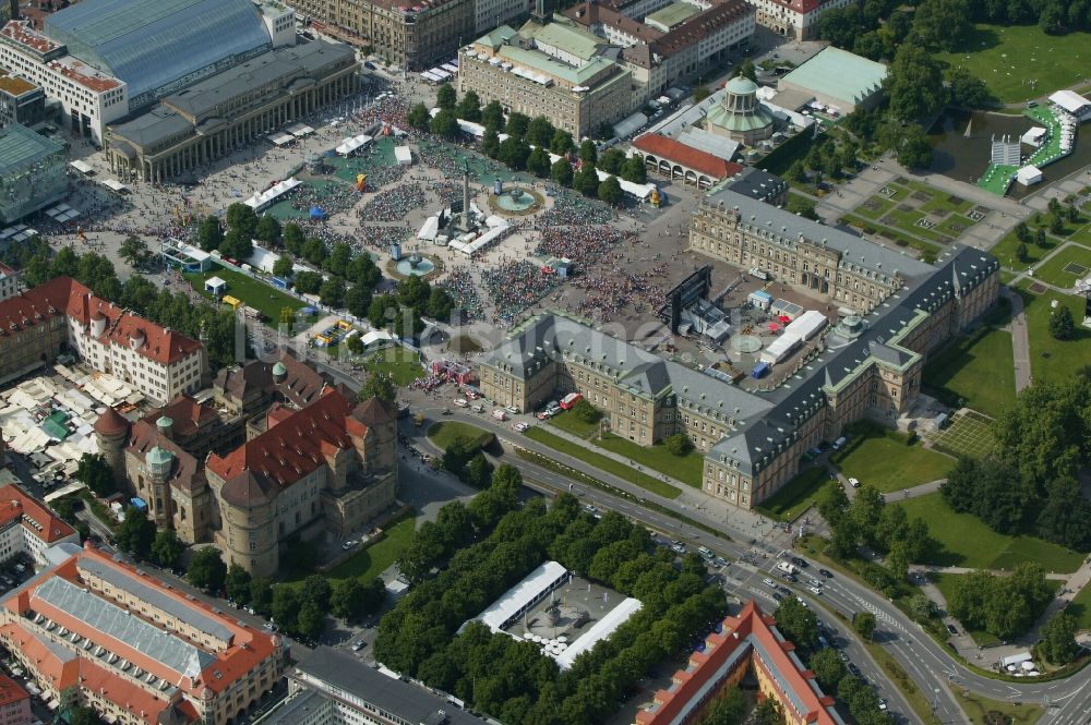 Luftaufnahme Stuttgart - Public Viewing in Stuttgart im Bundesland Baden-Württemberg