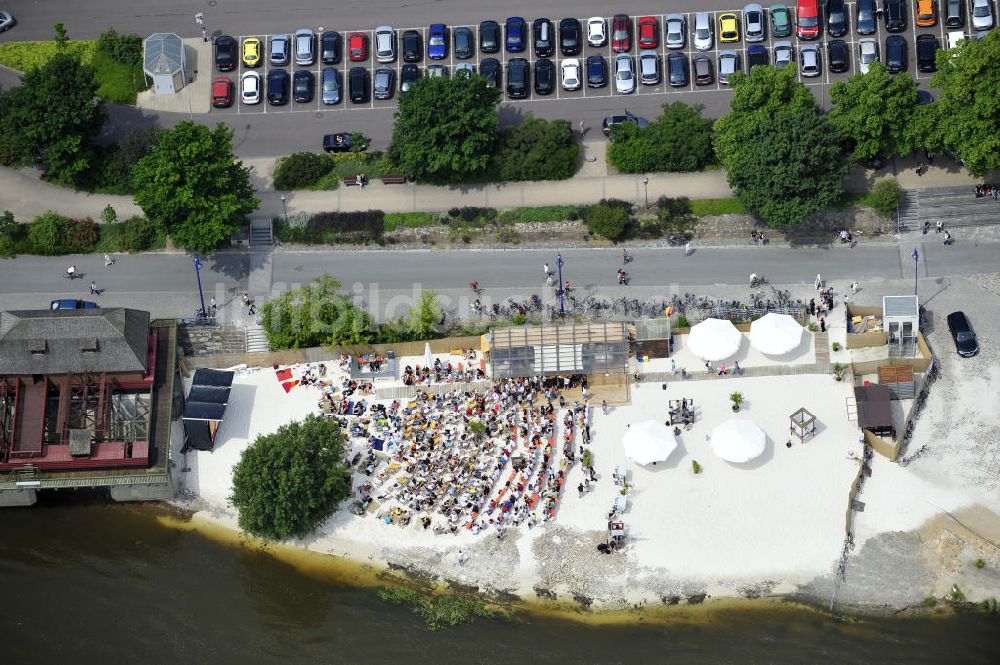 Luftbild Magdeburg - Public Viewing zum WM - Fußballspiel in Magdeburg