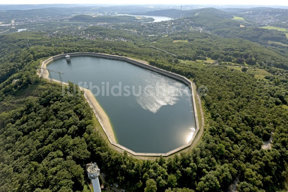 Herdecke von oben - Pumpspeicherkraftwerk Koepchenwerk, einem Wasserkraftwerk mit Energie- Speicher am Hengsteysee in in Herdecke im Bundesland Nordrhein-Westfalen