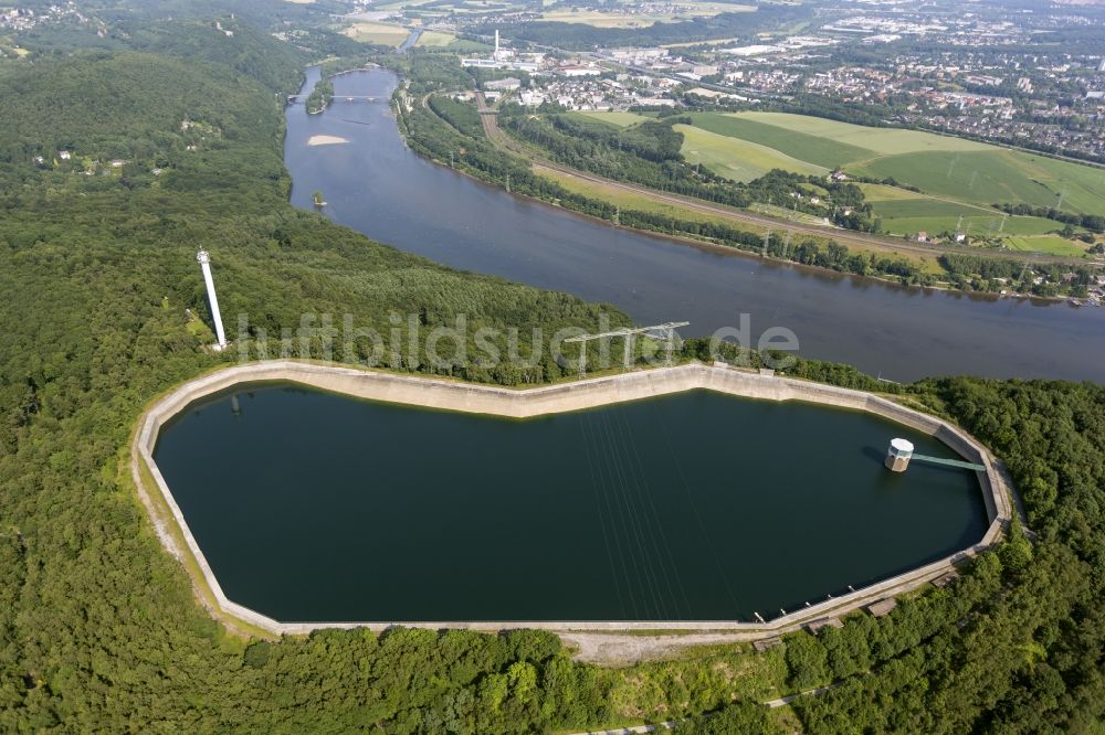 Luftbild Herdecke - Pumpspeicherkraftwerk Koepchenwerk, einem Wasserkraftwerk mit Energie- Speicher am Hengsteysee in in Herdecke im Bundesland Nordrhein-Westfalen