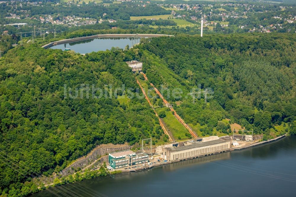 Luftbild Herdecke - Pumpspeicherkraftwerk Koepchenwerk, einem Wasserkraftwerk mit Energie- Speicher am Hengsteysee in in Herdecke im Bundesland Nordrhein-Westfalen