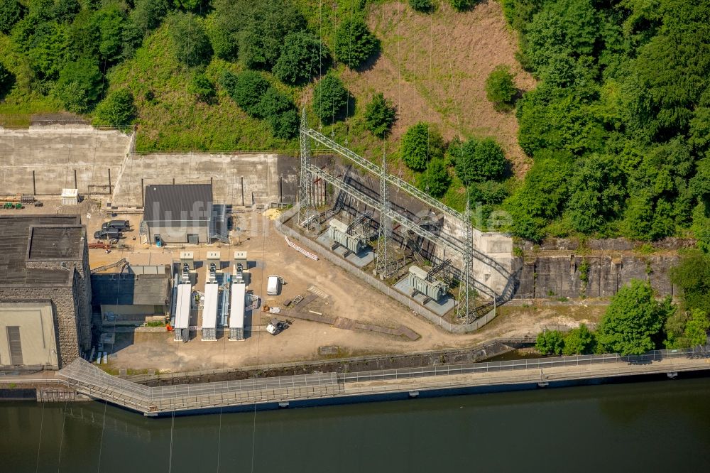 Luftbild Herdecke - Pumpspeicherkraftwerk Koepchenwerk, einem Wasserkraftwerk mit Energie- Speicher am Hengsteysee in in Herdecke im Bundesland Nordrhein-Westfalen