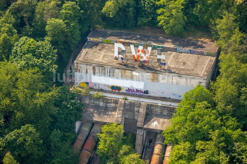 Luftbild Herdecke - Pumpspeicherkraftwerk Koepchenwerk, einem Wasserkraftwerk mit Energie- Speicher am Hengsteysee in in Herdecke im Bundesland Nordrhein-Westfalen