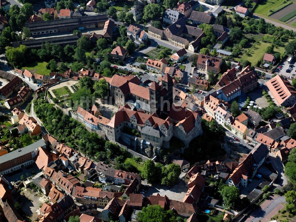 Quedlinburg aus der Vogelperspektive: Quedlinburger Dom, die Stiftskirche St. Servatius in Quedlinburg im Bundesland Sachsen-Anhalt