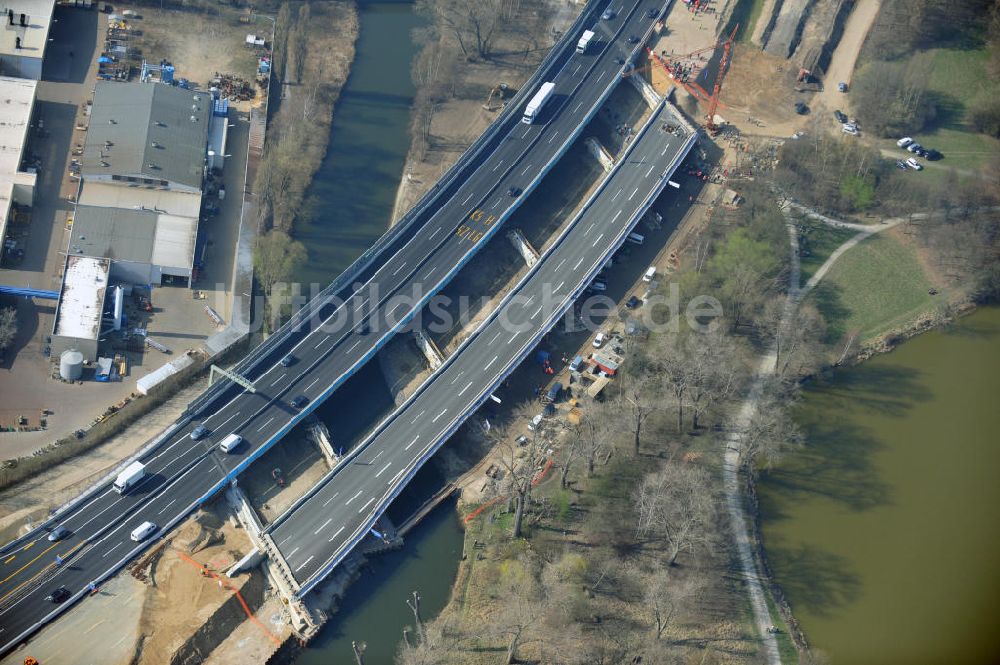 Luftbild Braunschweig - Querverschub Brücke beim Um- und Ausbau des Autobahndreieck Braunschweig-Südwest