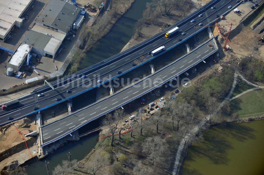 Braunschweig von oben - Querverschub Brücke beim Um- und Ausbau des Autobahndreieck Braunschweig-Südwest