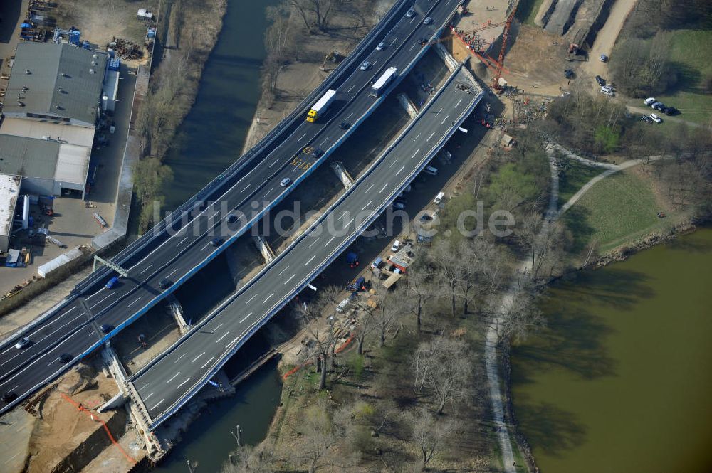 Braunschweig aus der Vogelperspektive: Querverschub Brücke beim Um- und Ausbau des Autobahndreieck Braunschweig-Südwest