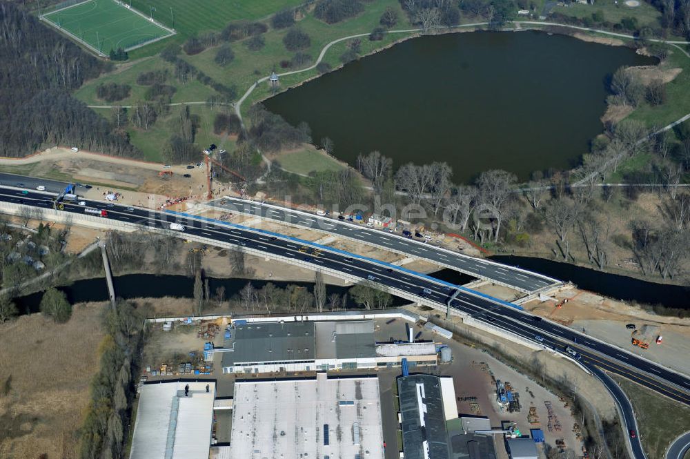 Luftbild Braunschweig - Querverschub Brücke beim Um- und Ausbau des Autobahndreieck Braunschweig-Südwest