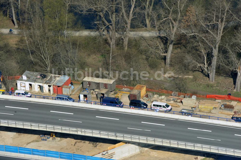 Braunschweig von oben - Querverschub Brücke beim Um- und Ausbau des Autobahndreieck Braunschweig-Südwest