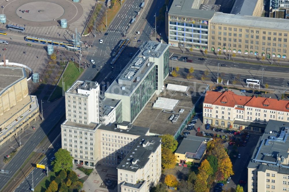 Leipzig aus der Vogelperspektive: Radisson Blu Hotel Leipzig im Bundesland Sachsen