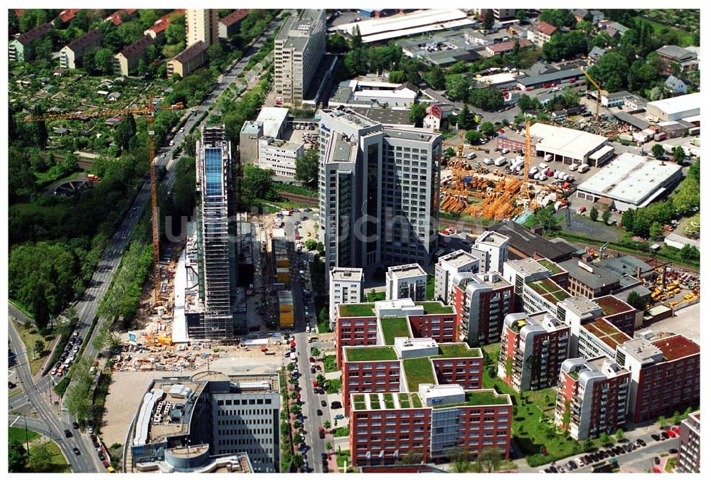 Luftaufnahme Frankfurt am Main - RADISSON SAS- Baustelle des Blue Heaven