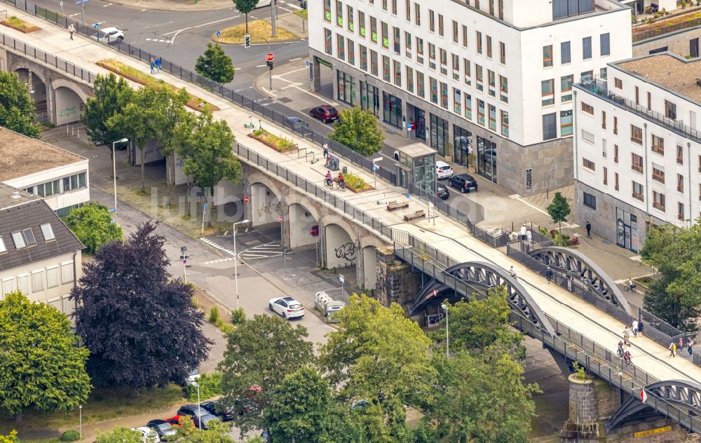 Luftaufnahme Mülheim an der Ruhr - Radschnellweg in Mülheim an der Ruhr im Bundesland Nordrhein-Westfalen, Deutschland