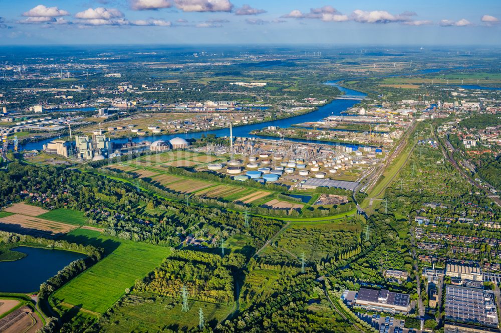 Luftbild Hamburg - Raffinerie- Werksgelände des Mineralölproduzenten HOLBORN Europa Raffinerie GmbH in Hamburg - Harburg, Deutschland