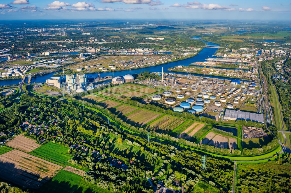 Luftaufnahme Hamburg - Raffinerie- Werksgelände des Mineralölproduzenten HOLBORN Europa Raffinerie GmbH in Hamburg - Harburg, Deutschland