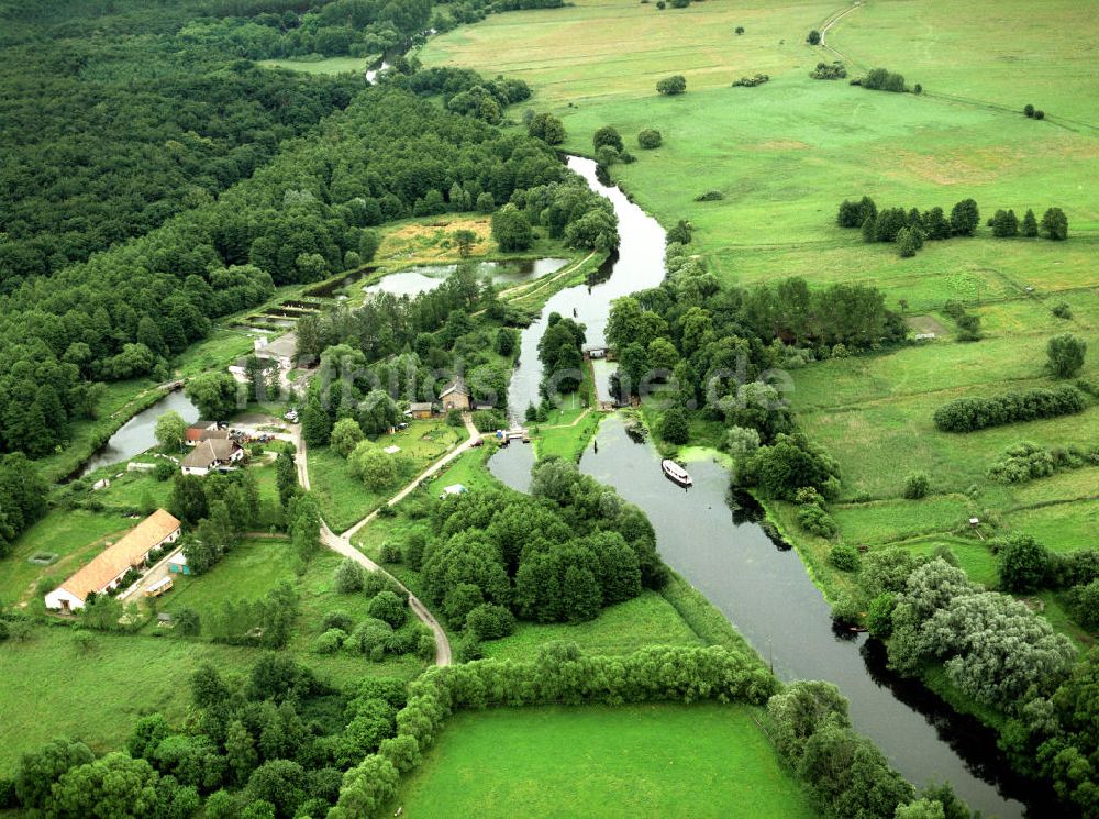 Eberswalde von oben - Ragöser Schleuse in Eberswalde