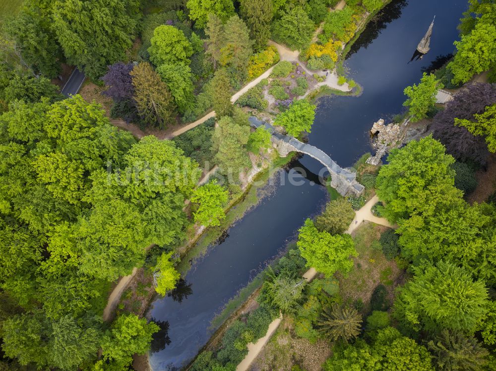 Luftaufnahme Gablenz - Rakotzensemble im Kromlauer Park in Gablenz im Bundesland Sachsen, Deutschland