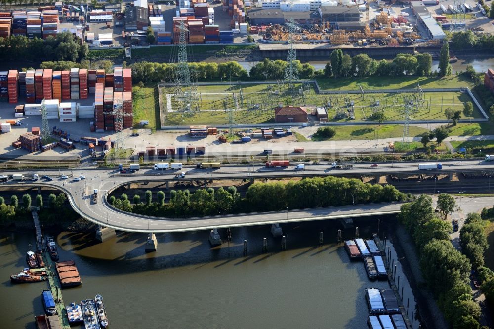 Luftbild Hamburg - Rampen-Brücke Breslauer Rampe in Hamburg-Mitte / Steinwerder