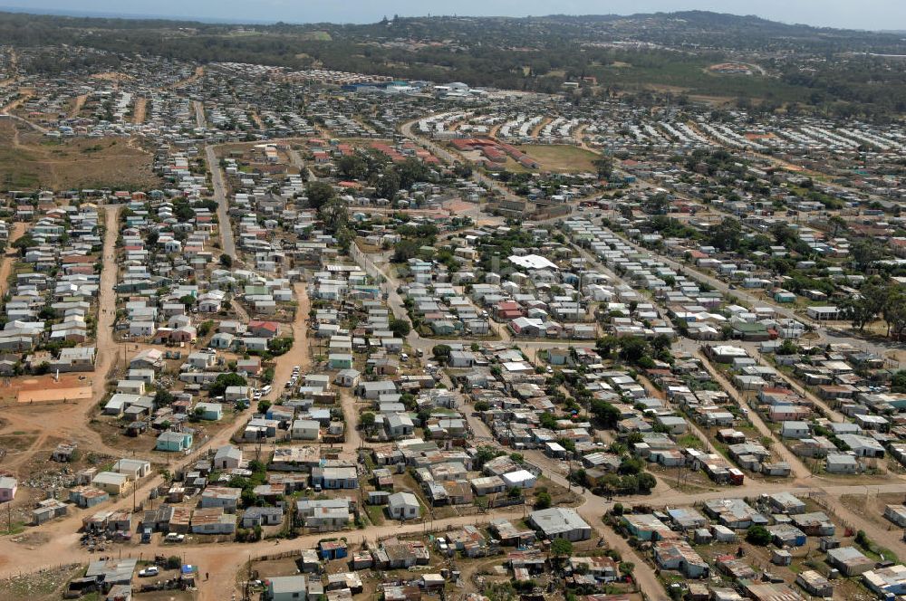 Port Elezabeth von oben - Randbezirk Gqebera von Port Elizabeth - Walmer township Gqebera in Port Elizabeth.