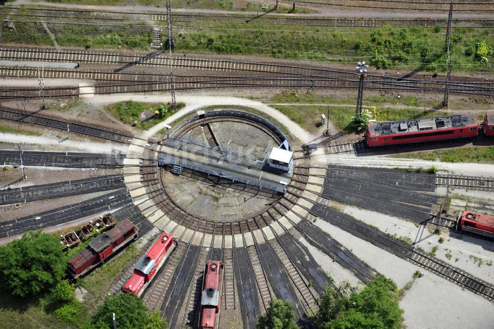 Luftbild Magdeburg - Rangierbahnhof des Bahnbetriebswerkes Magdeburg Rothensee