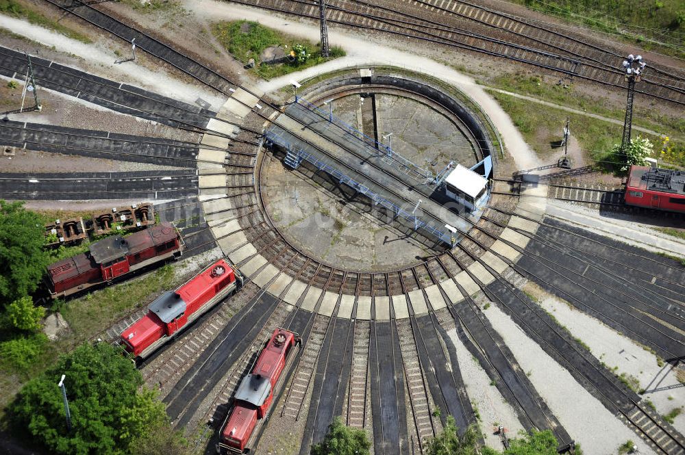 Luftaufnahme Magdeburg - Rangierbahnhof des Bahnbetriebswerkes Magdeburg Rothensee