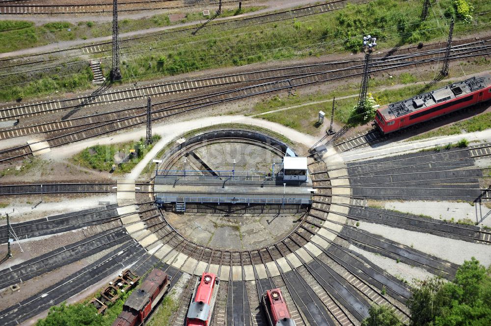 Luftbild Magdeburg - Rangierbahnhof des Bahnbetriebswerkes Magdeburg Rothensee