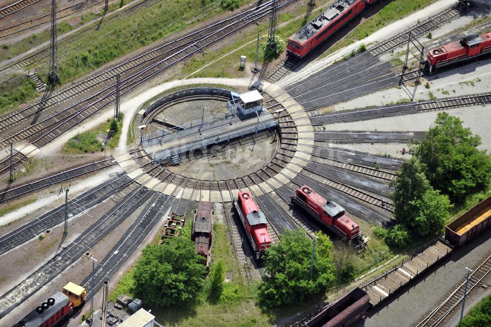 Luftaufnahme Magdeburg - Rangierbahnhof des Bahnbetriebswerkes Magdeburg Rothensee