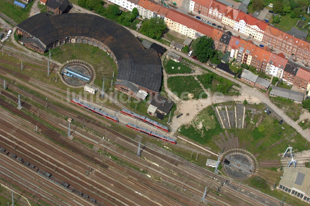 Luftaufnahme Stendal - Rangierbahnhof des Bahnbetriebswerkes Stendal in Sachsen-Anhalt