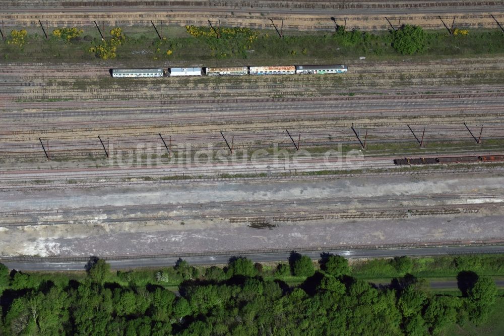 Aquitanien aus der Vogelperspektive: Rangierbahnhof und Güterbahnhof der Bahn in Aquitanien in Aquitaine Limousin Poitou-Charentes, Frankreich