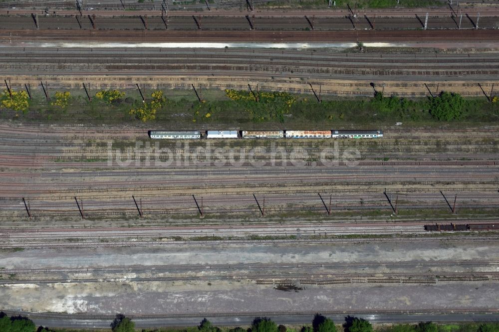 Luftbild Aquitanien - Rangierbahnhof und Güterbahnhof der Bahn in Aquitanien in Aquitaine Limousin Poitou-Charentes, Frankreich