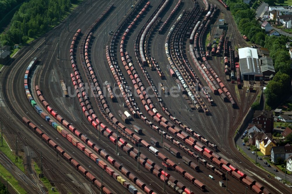 Luftbild Bebra - Rangierbahnhof und Güterbahnhof der Deutschen Bahn in Bebra im Bundesland Hessen, Deutschland