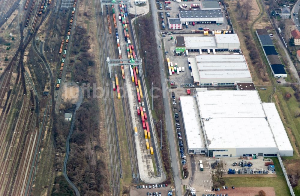 Luftbild Dresden - Rangierbahnhof und Güterbahnhof der Deutschen Bahn in Dresden im Bundesland Sachsen