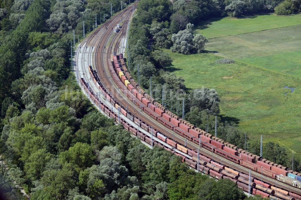 Luftbild Frankfurt (Oder) - Rangierbahnhof und Güterbahnhof der Deutschen Bahn in Frankfurt (Oder) im Bundesland Brandenburg