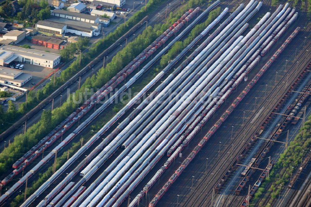 Hamm von oben - Rangierbahnhof und Güterbahnhof der Deutschen Bahn in Hamm im Bundesland Nordrhein-Westfalen