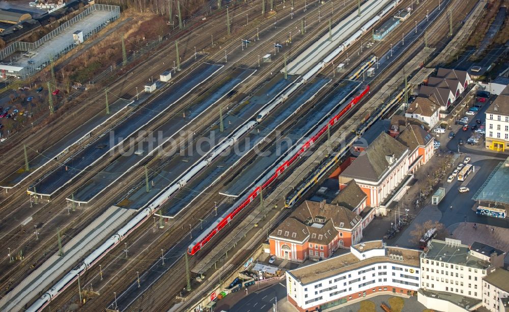 Hamm aus der Vogelperspektive: Rangierbahnhof und Güterbahnhof der Deutschen Bahn in Hamm im Bundesland Nordrhein-Westfalen