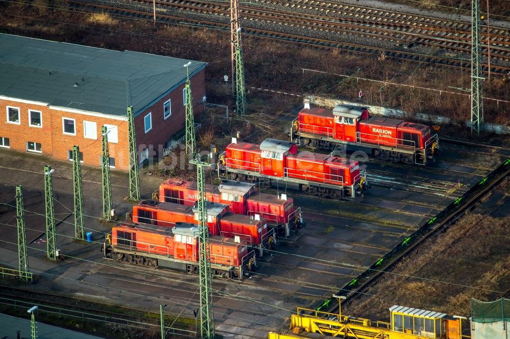 Luftaufnahme Hamm - Rangierbahnhof und Güterbahnhof der Deutschen Bahn in Hamm im Bundesland Nordrhein-Westfalen