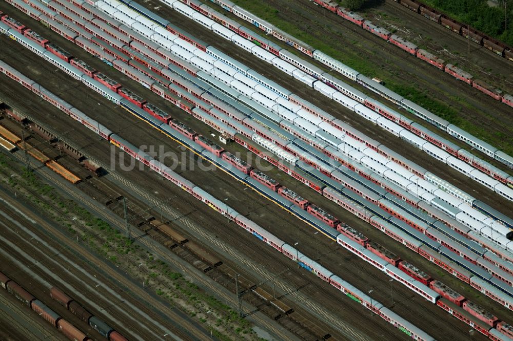 Luftbild Hamm - Rangierbahnhof und Güterbahnhof der Deutschen Bahn in Hamm im Bundesland Nordrhein-Westfalen, Deutschland