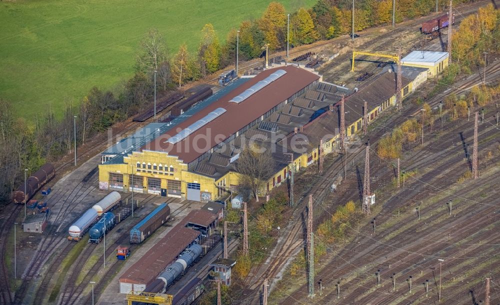 Hamm von oben - Rangierbahnhof und Güterbahnhof der Deutschen Bahn in Hamm im Bundesland Nordrhein-Westfalen, Deutschland