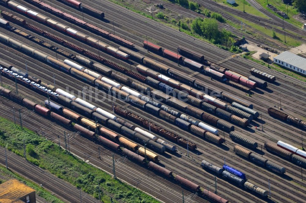 Luftaufnahme Leipzig, Paunsdorf - Rangierbahnhof und Güterbahnhof der Deutschen Bahn in Leipzig, Paunsdorf im Bundesland Sachsen