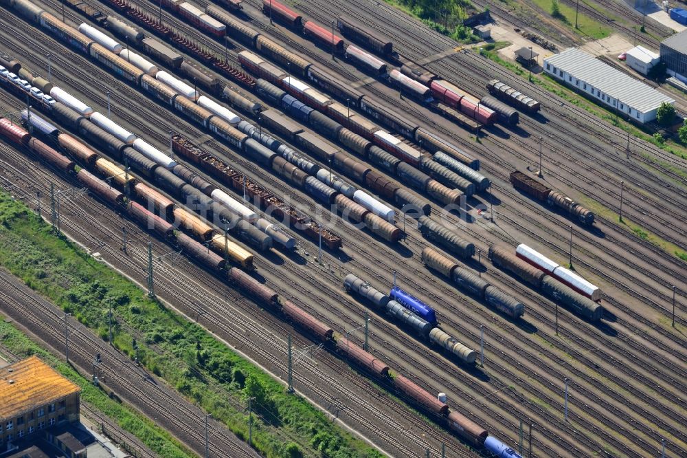 Leipzig, Paunsdorf von oben - Rangierbahnhof und Güterbahnhof der Deutschen Bahn in Leipzig, Paunsdorf im Bundesland Sachsen