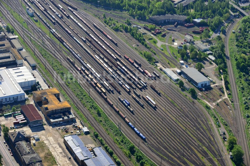 Luftbild Leipzig, Paunsdorf - Rangierbahnhof und Güterbahnhof der Deutschen Bahn in Leipzig, Paunsdorf im Bundesland Sachsen