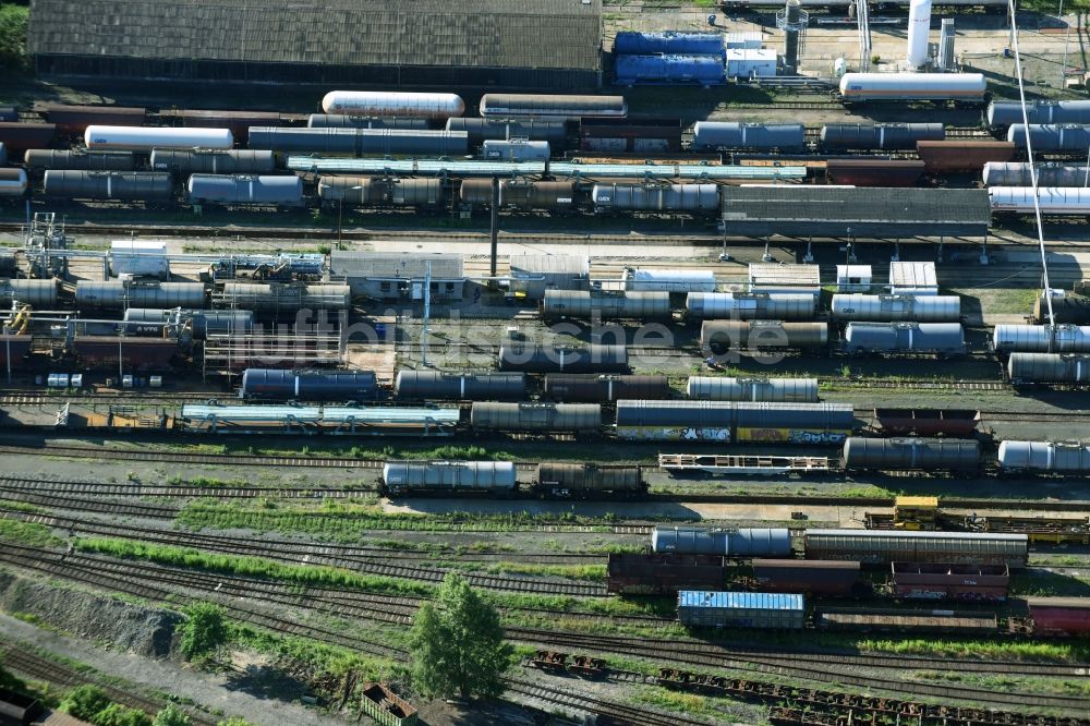 Leipzig aus der Vogelperspektive: Rangierbahnhof und Güterbahnhof der Deutschen Bahn in Leipzig im Bundesland Sachsen