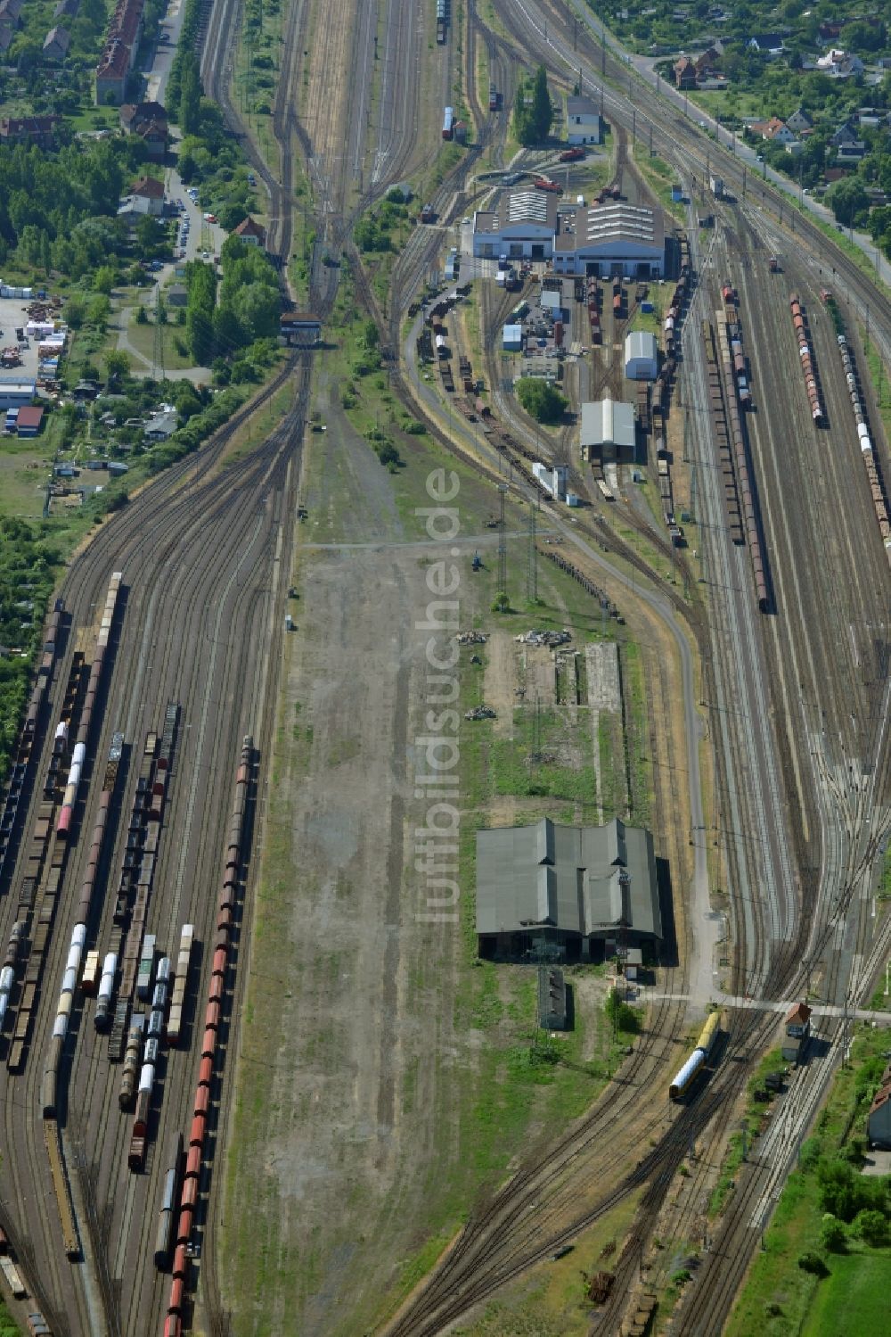 Luftbild Magdeburg - Rangierbahnhof und Güterbahnhof der Deutschen Bahn in Magdeburg im Bundesland Sachsen-Anhalt