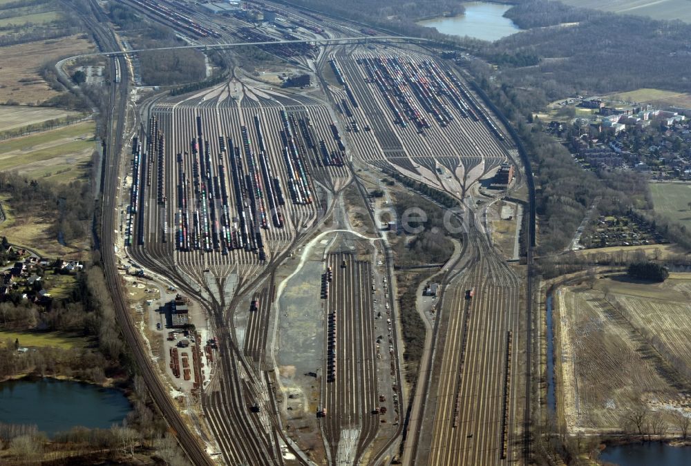 Seevetal aus der Vogelperspektive: Rangierbahnhof und Güterbahnhof der Deutschen Bahn in Maschen im Bundesland Niedersachsen, Deutschland