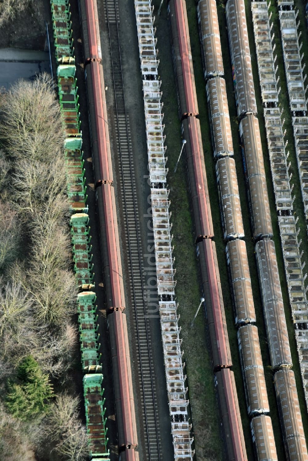 Luftaufnahme Meuselwitz - Rangierbahnhof und Güterbahnhof der Deutschen Bahn in Meuselwitz im Bundesland Thüringen