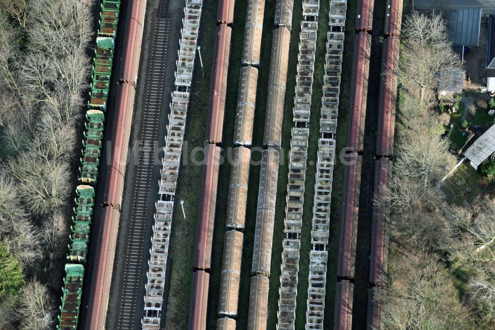 Luftaufnahme Meuselwitz - Rangierbahnhof und Güterbahnhof der Deutschen Bahn in Meuselwitz im Bundesland Thüringen